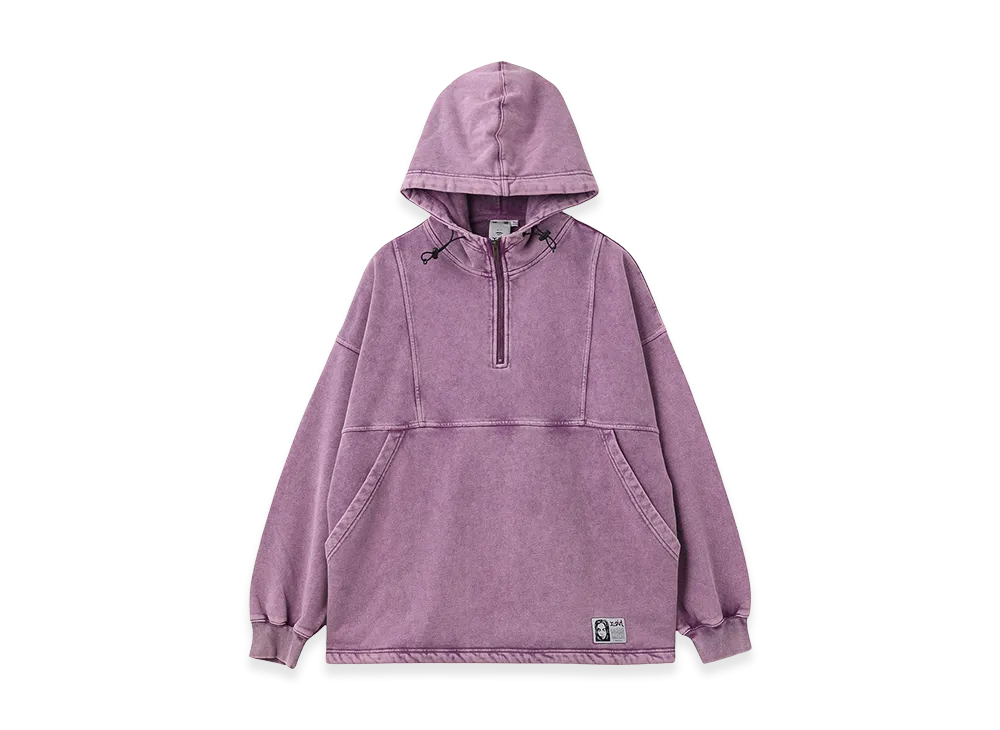 X-Girl Women's Faded Face Label Anorak Sweat Hoodie "Purple"
