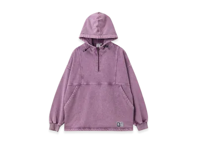 X-Girl Women's Faded Face Label Anorak Sweat Hoodie "Purple"
