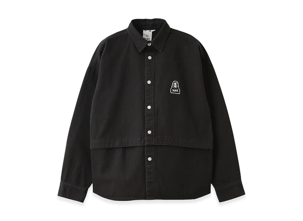 X-Girl Women's Face Patch 2Way Length L/S Shirt "Black"