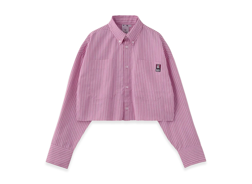 X-Girl Women's Face Cropped L/S Shirt "Pink"