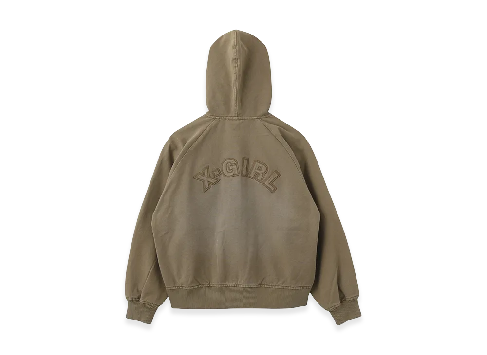 X-Girl Women's Arch Logo Hooded Jacket "Brown"