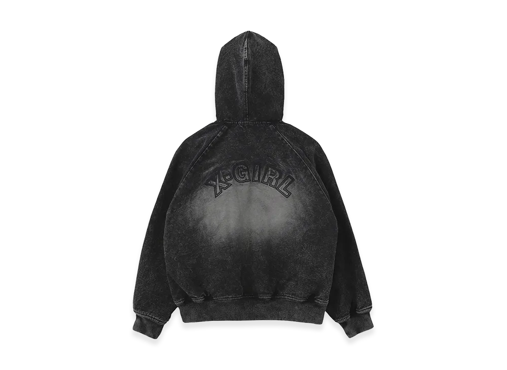 X-Girl Women's Arch Logo Hooded Jacket "Black"