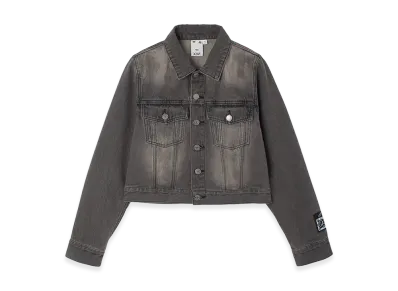 X-Girl Women's Faded Face Label Compact Denim Jacket "Black"