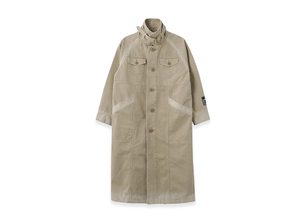 X-Girl Women's Faded Stand Collar Long Coat "Beige"
