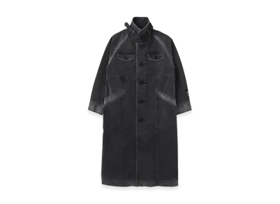 X-Girl Women's Faded Stand Collar Long Coat "Black"