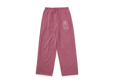 X-Girl Women's Pigment Dyed Face And Logo Square Patch Sweatpants "Pink"