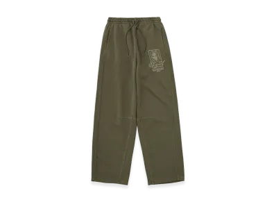 X-Girl Women's Pigment Dyed Face And Logo Square Patch Sweatpants "Olive"