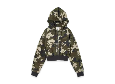 X-Girl Women's Hibiscus Camouflage Zip Up Sweat Hoodie "Camo"