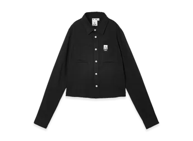 X-Girl Women's Face Label L/S Compact Shirt "Black"