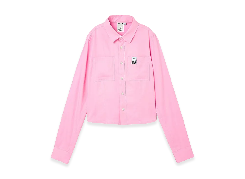 X-Girl Women's Face Label L/S Compact Shirt "Pink"