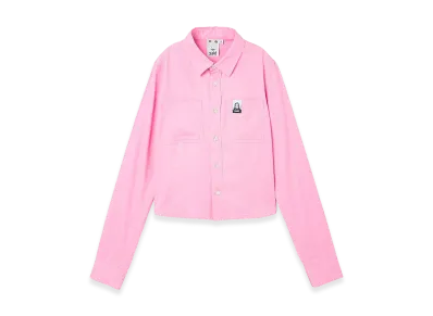 X-Girl Women's Face Label L/S Compact Shirt "Pink"