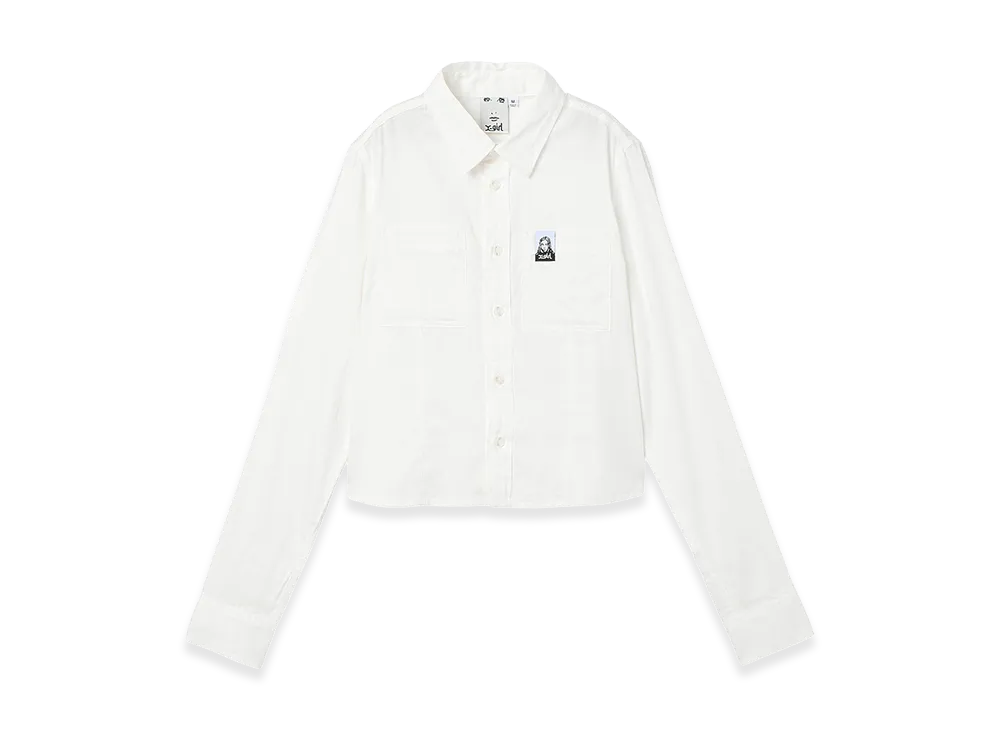 X-Girl Women's Face Label L/S Compact Shirt "White"