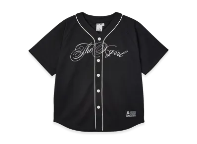 X-Girl Women's Script Logo Baseball Shirt "Black"