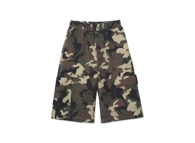 X-Girl Women's Faded Face Label Easy Shorts "Camo"