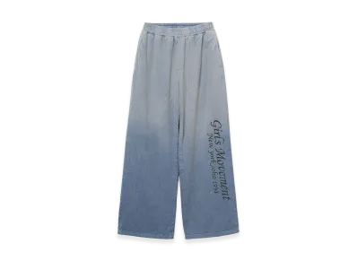 X-Girl Women's Hard Distressed Relax Easy Pants "Blue"