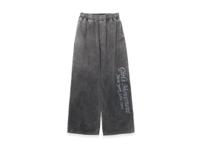 X-Girl Women's Hard Distressed Relax Easy Pants "Charcoal"