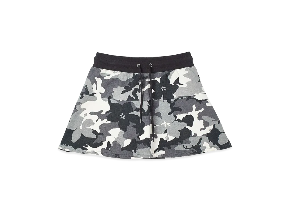X-Girl Women's Hibiscus Camouflage Sweat Skirt "Grey"