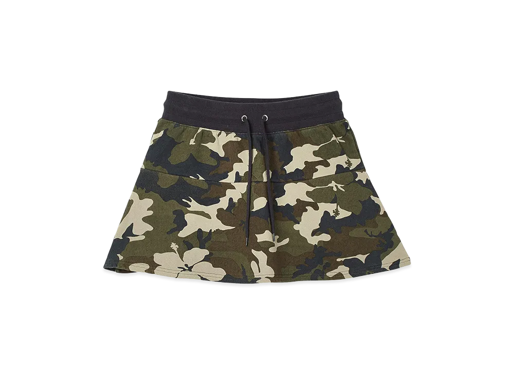 X-Girl Women's Hibiscus Camouflage Sweat Skirt "Camo"