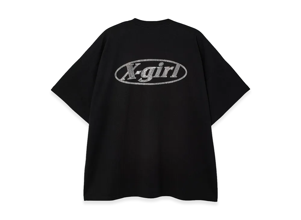 X-Girl Women's Rhinestone Oval Logo S/S Big Tee Dress "Black"