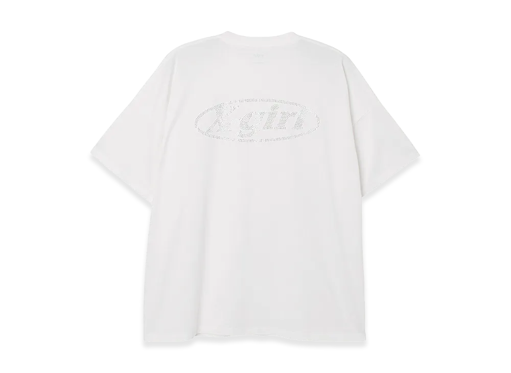 X-Girl Women's Rhinestone Oval Logo S/S Big Tee Dress "White"