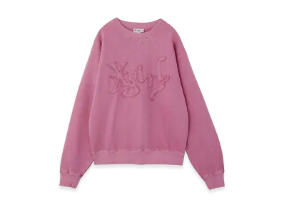 X-Girl Women's Distorted Logo Patch Faded Sweat Top "Pink"