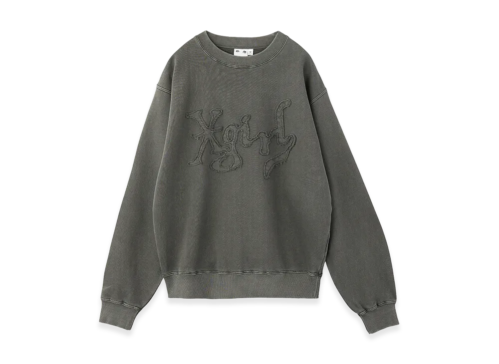X-Girl Women's Distorted Logo Patch Faded Sweat Top "Back"