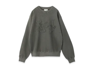 X-Girl Women's Distorted Logo Patch Faded Sweat Top "Back"