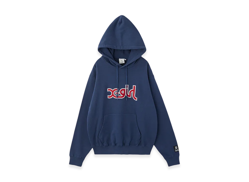 X-Girl Women's Mills Logo Layered Patch Sweat Hoodie "Navy"