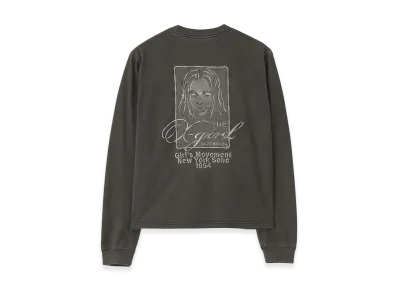 X-Girl Women's Pigment Dyed Face And Logo Square Patch L/S Tee "Black"