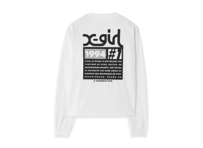 X-Girl Women's Number One Box Logo L/S Tee "White"