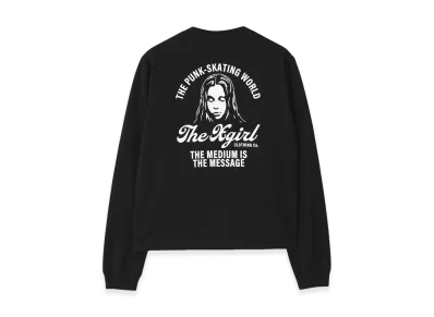 X-Girl Women's Arch Logo And Face L/S Tee "Black"