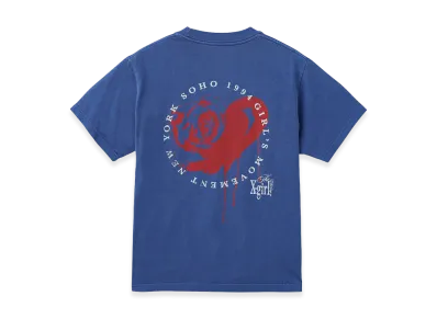 X-Girl Women's Faded Heart Rose Logo S/S Tee "Blue"
