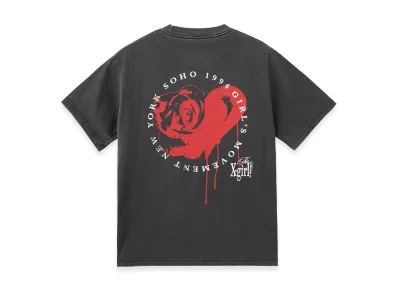 X-Girl Women's Faded Heart Rose Logo S/S Tee "Black"
