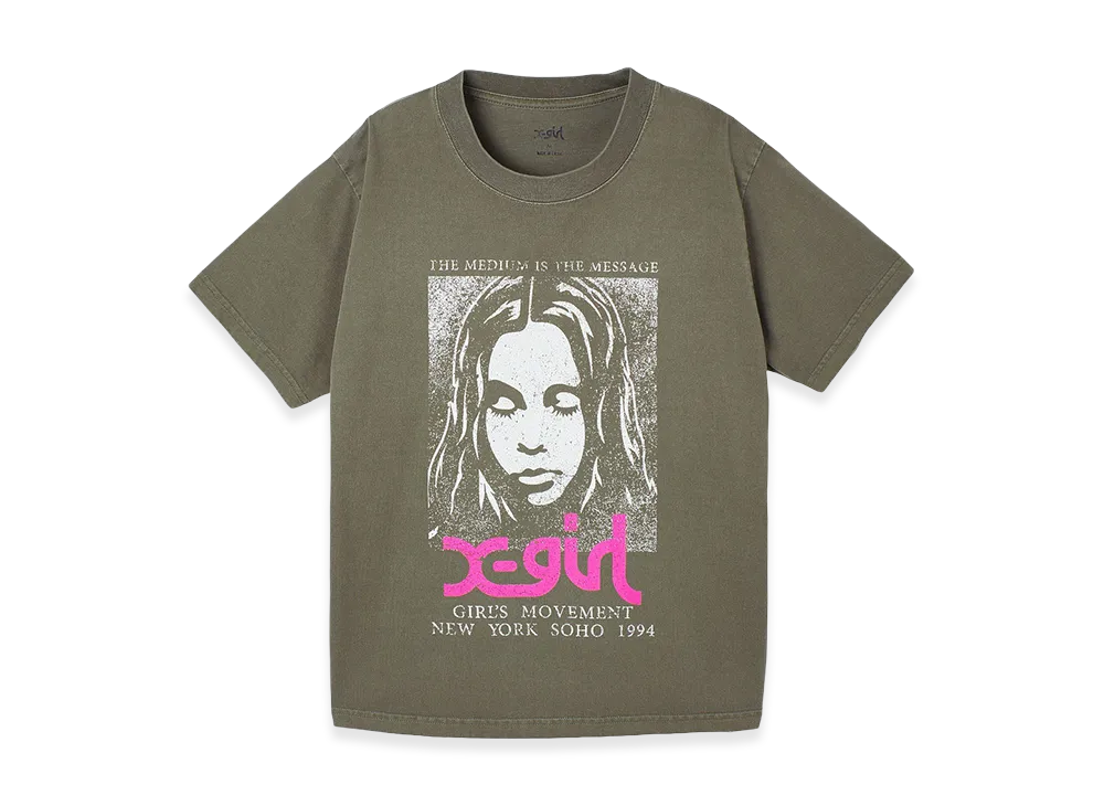 X-Girl Women's Faded Face S/S Tee "Olive"