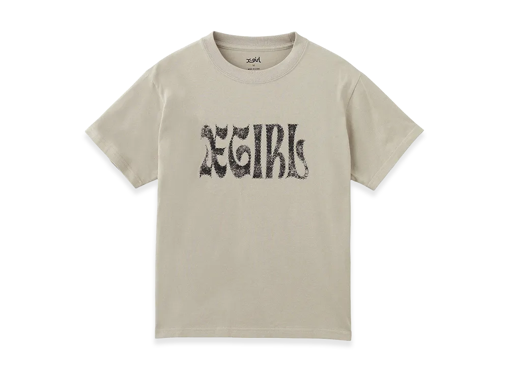 X-Girl Women's Studded Logo S/S Tee "Beige"