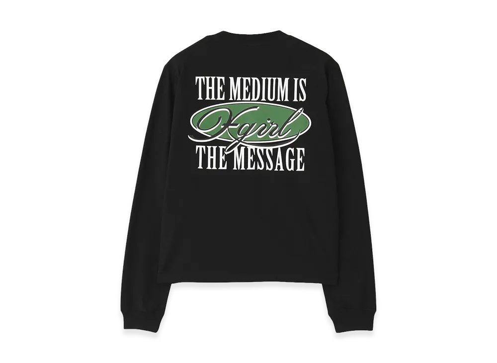 X-Girl Women's Oval Logo And Message L/S Tee "Black"