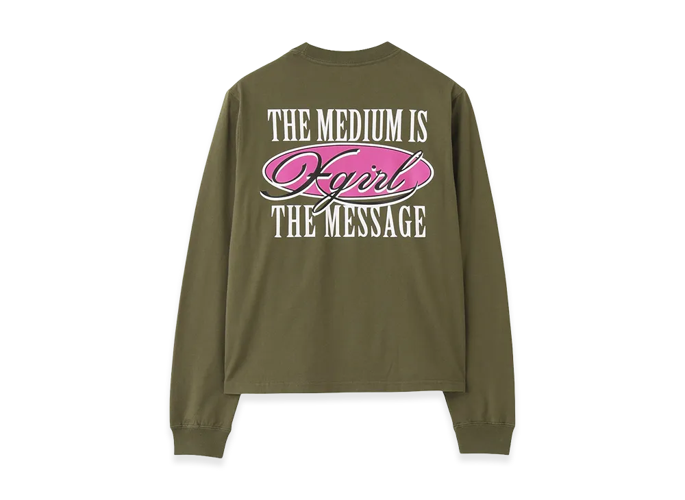 X-Girl Women's Oval Logo And Message L/S Tee "Olive"