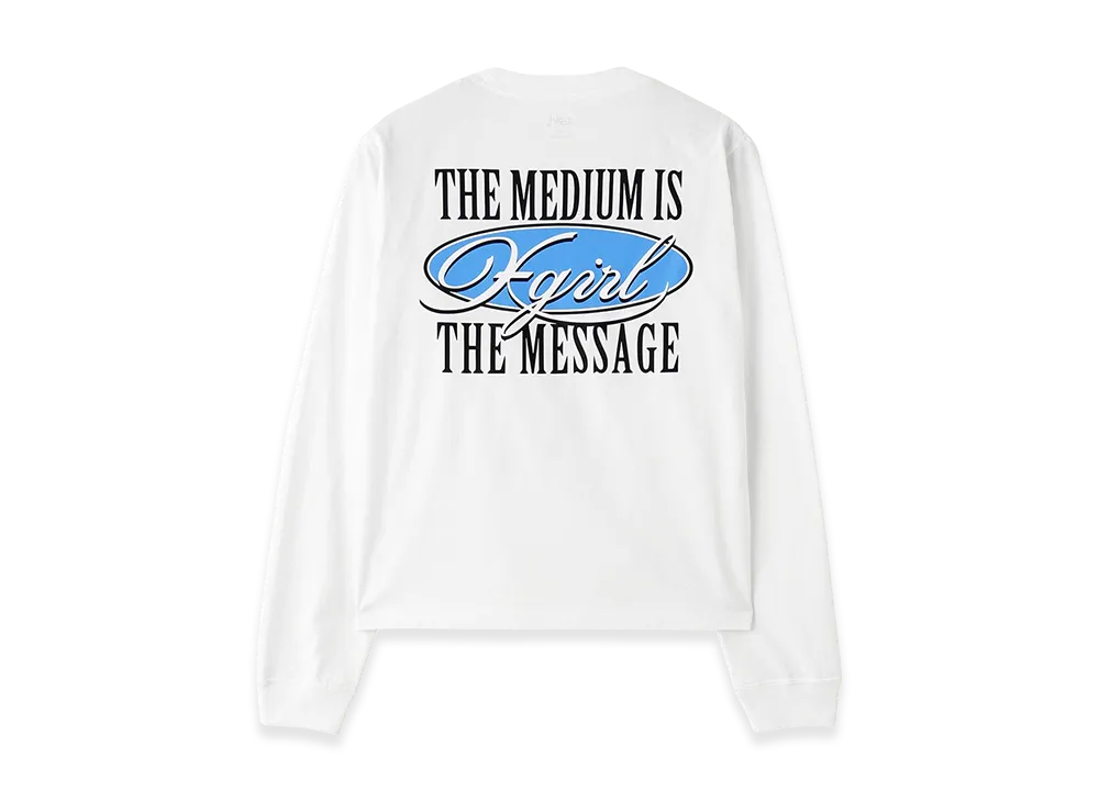 X-Girl Women's Oval Logo And Message L/S Tee "White"