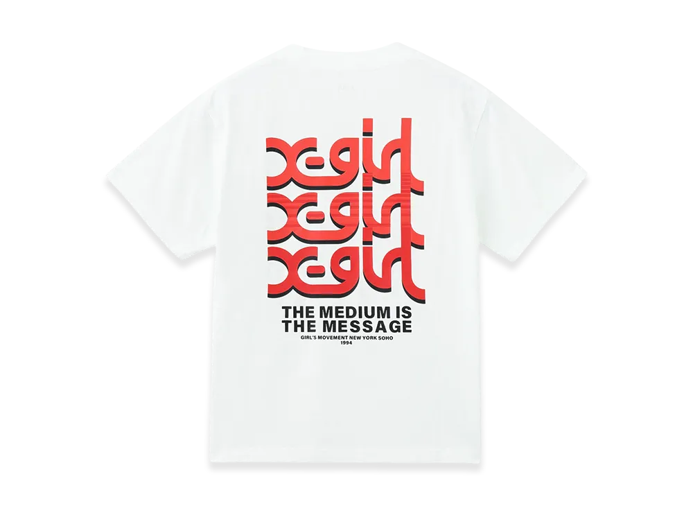 X-Girl Women's Triple Logo S/S Tee "White"