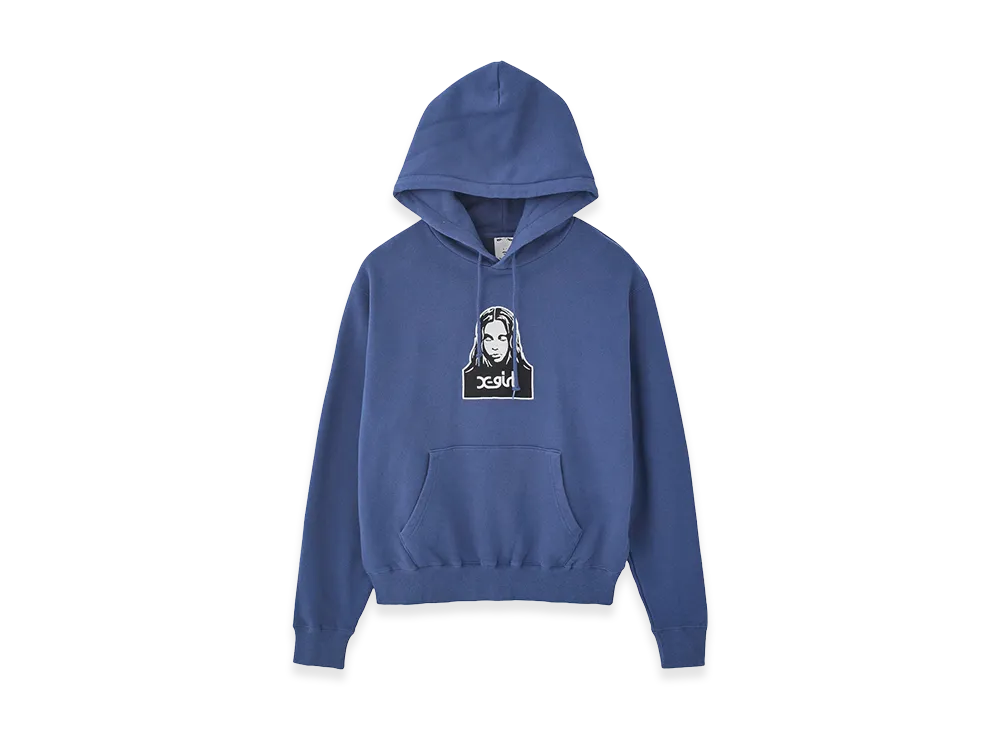 X-Girl Women's Face Patch Sweat Hoodie "Blue"