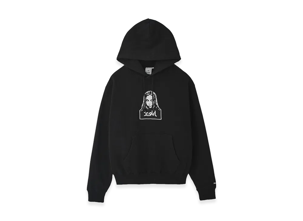 X-Girl Women's Face Patch Sweat Hoodie "Black"