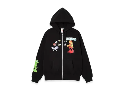 X-Girl Women's x Mark Bode Zip Up Sweat Hoodie "Black"