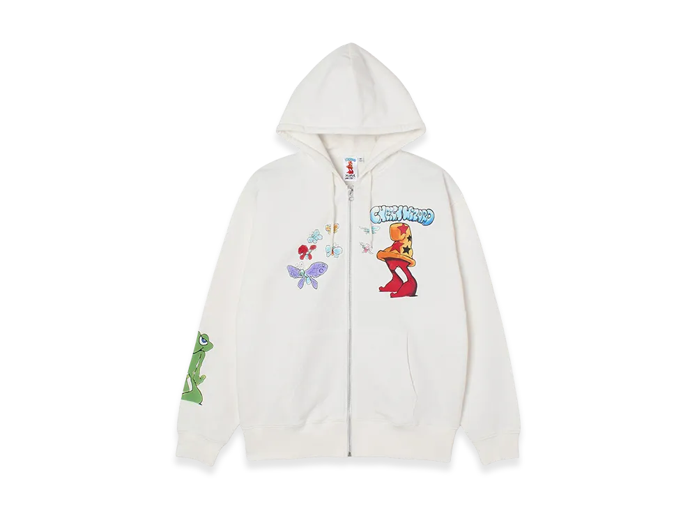 X-Girl Women's x Mark Bode Zip Up Sweat Hoodie "White"
