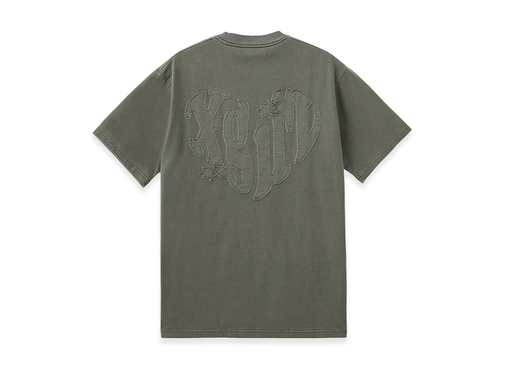 X-Girl Women's Pigment Dyed Heart And Logo S/S Tee "Olive"