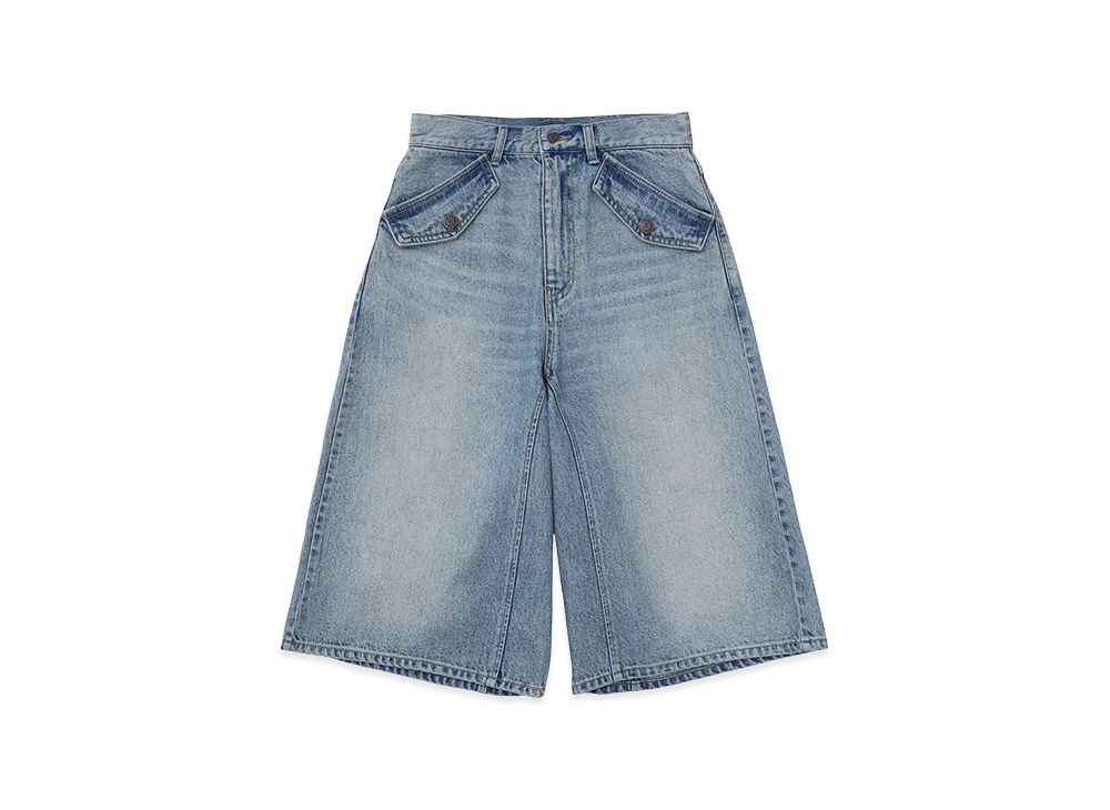 X-Girl Women's Flap Pocket Shorts "Light Indigo"