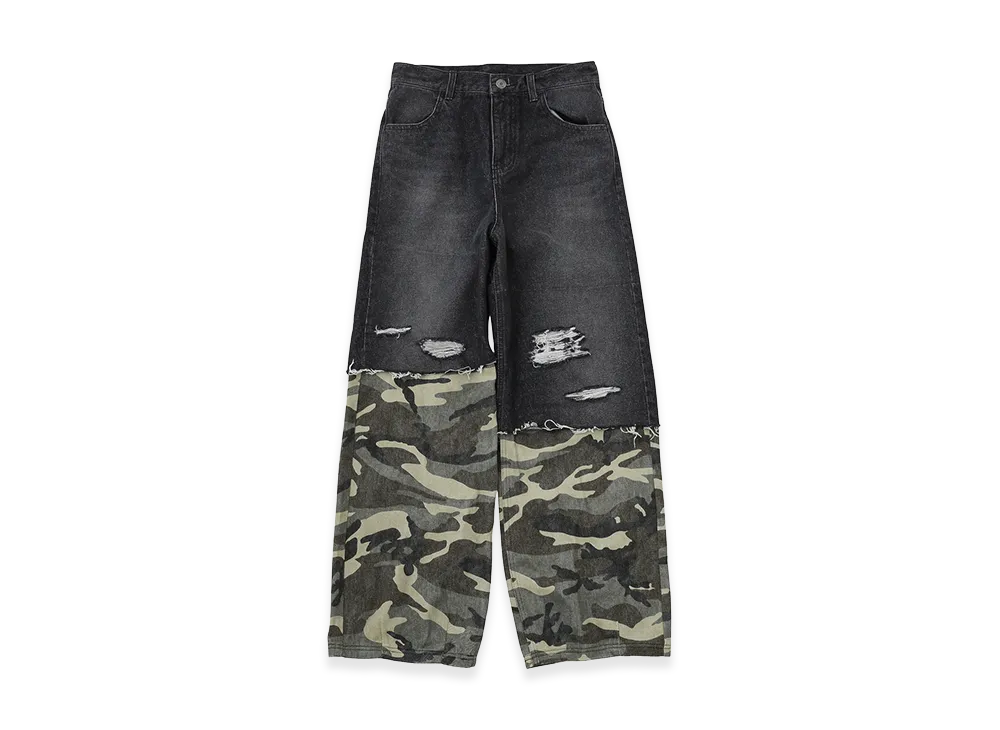 X-Girl Women's Faded Camo Layered Pants "Black "