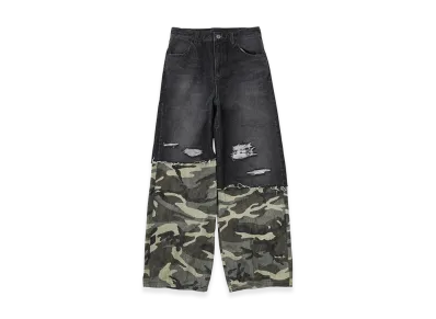 X-Girl Women's Faded Camo Layered Pants "Black "
