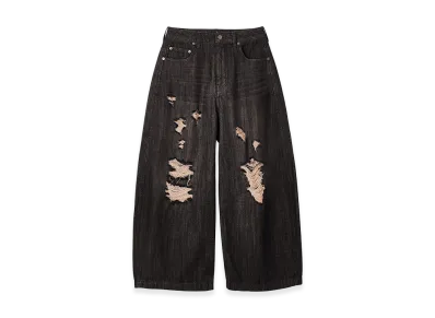 X-Girl Women's Distressed Baggy Denim Pants "Black"