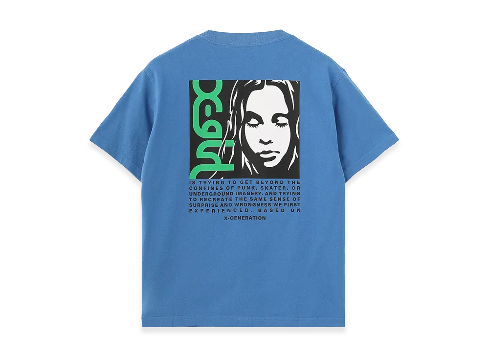 X-Girl Side Logo Face Label S/S Tee "Blue"