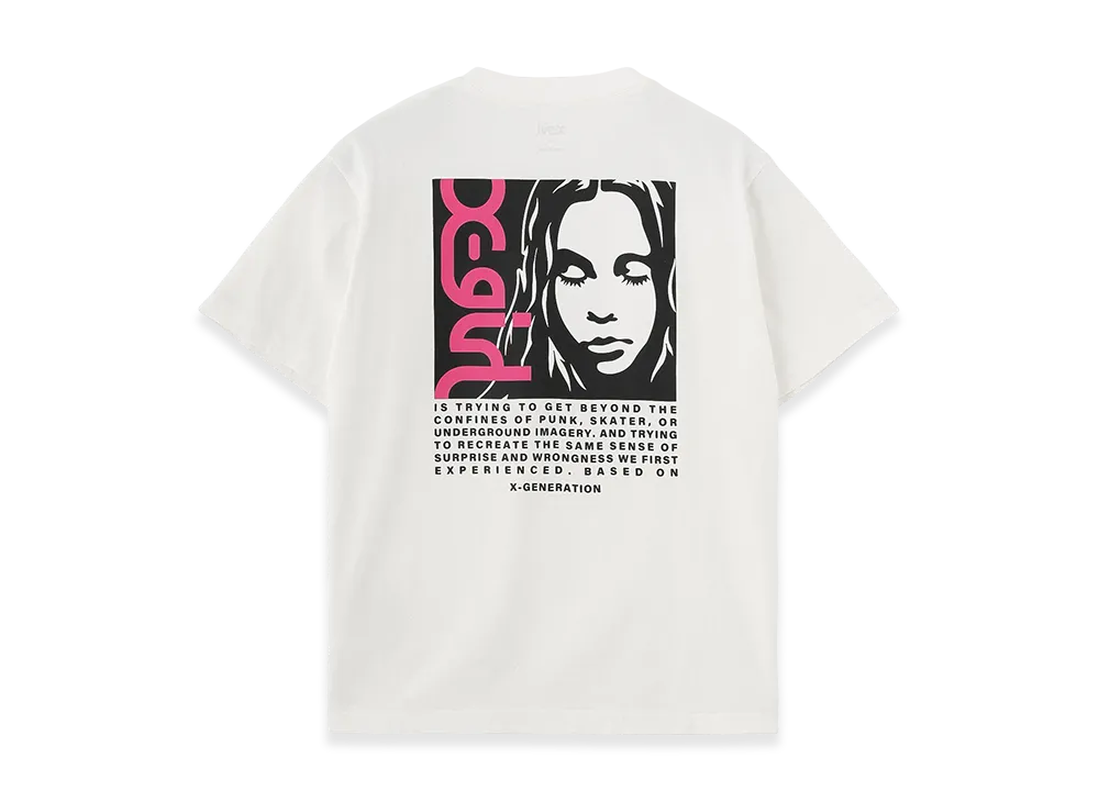 X-Girl Side Logo Face Label S/S Tee "White"